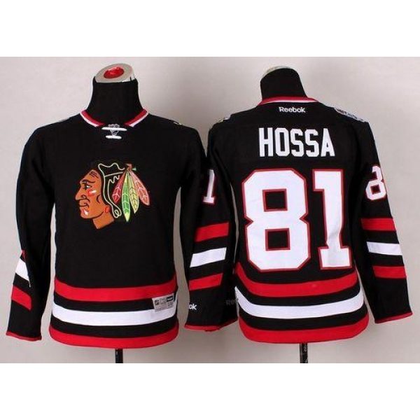 Blackhawks #81 Marian Hossa Black 2014 Stadium Series Stitched Youth NHL Jersey