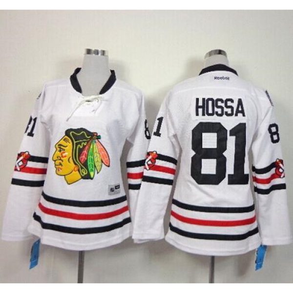 Blackhawks #81 Marian Hossa White 2015 Winter Classic Women's Stitched NHL Jersey