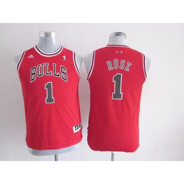 Bulls #1 Derrick Rose Red Stitched Youth NBA Jersey