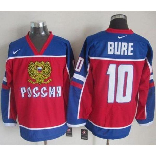 Canucks #10 Pavel Bure Red/Blue  Throwback Stitched NHL Jersey
