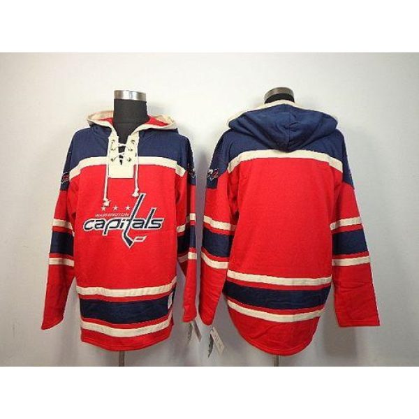 Capitals Blank Red Sawyer Hooded Sweatshirt Stitched NHL Jersey