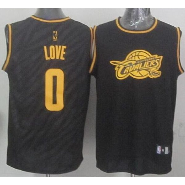 Cavaliers #0 Kevin Love Black Precious Metals Fashion Stitched NBA Jersey