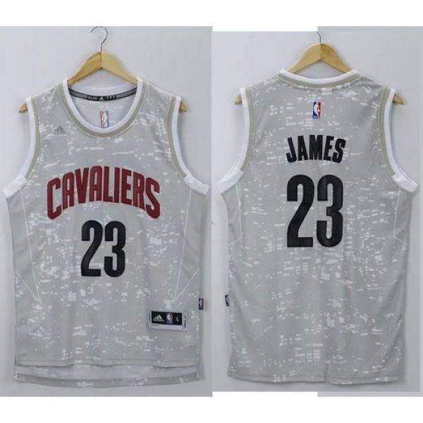 Cavaliers #23 LeBron James Grey City Light Stitched NBA Jersey