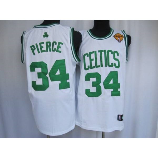 Celtics #34 Paul Pierce Stitched White Final Patch NBA Jersey