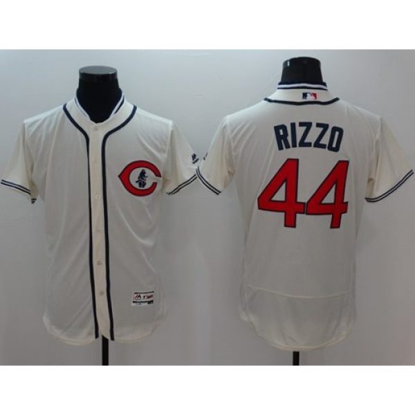 Cubs #44 Anthony Rizzo Cream Flexbase Authentic Collection 1929 Turn Back The Clock Stitched MLB Jersey
