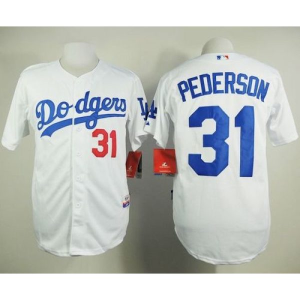 Dodgers #31 Joc Pederson White Cool Base  Stitched MLB Jersey