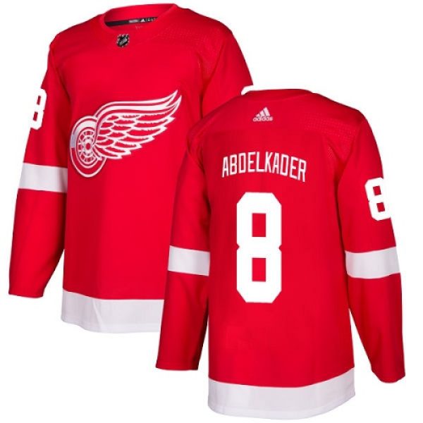 Men's  Detroit Red Wings #8 Justin Abdelkader Red Stitched NHL Jersey