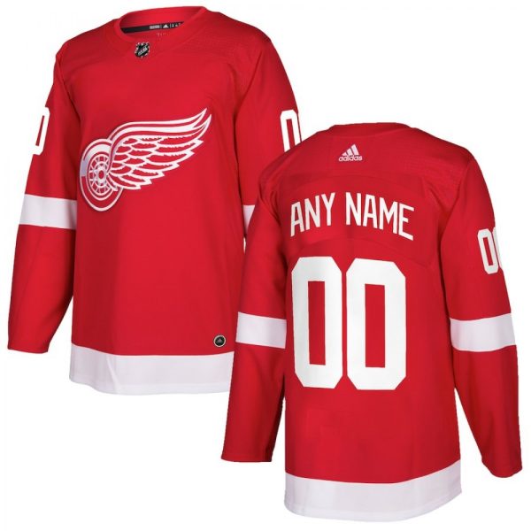 Men's  Detroit Red Wings Custom Authentic Red Home Stitched NHL Jersey