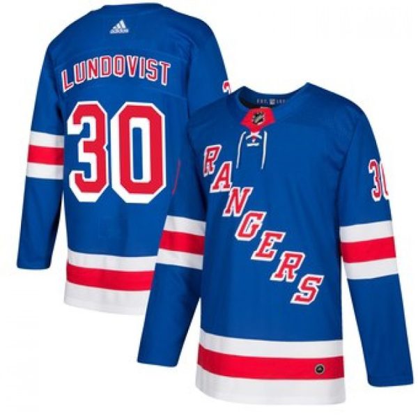 Men's  New York Rangers #30 Henrik Lundqvist Royal Blue Stitched NHL Jersey