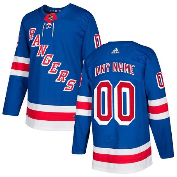 Men's  New York Rangers Personalized Authentic Royal Blue Home Stitched NHL Jersey