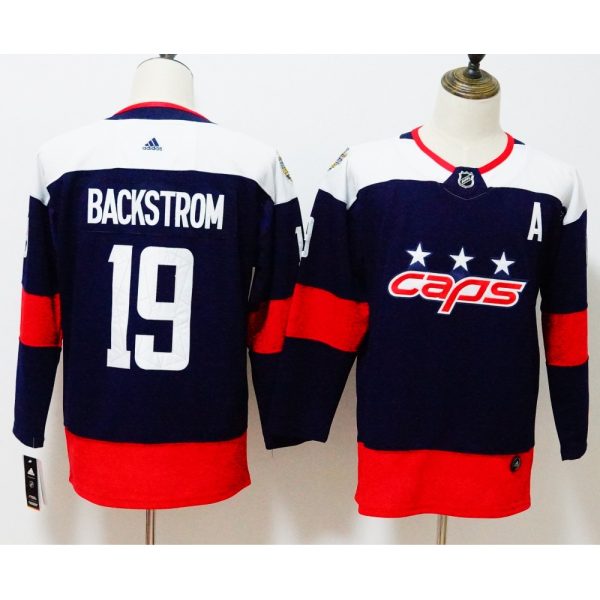 Men's  Washington Capitals #19 Nicklas Backstrom Navy 2018 NHL Stadium Series Authentic Pro Stitched NHL Jersey