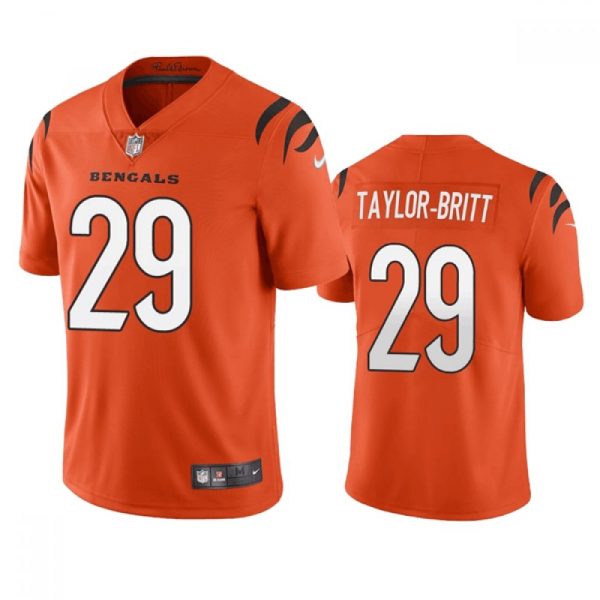 Men's Cincinnati Bengals #29 Cam Taylor-Britt Orange Vapor Limited Stitched Football  Jersey
