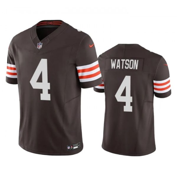Men's Cleveland Browns #4 Deshaun Watson Brown 2023 F.U.S.E. Vapor Untouchable Limited Stitched Jersey