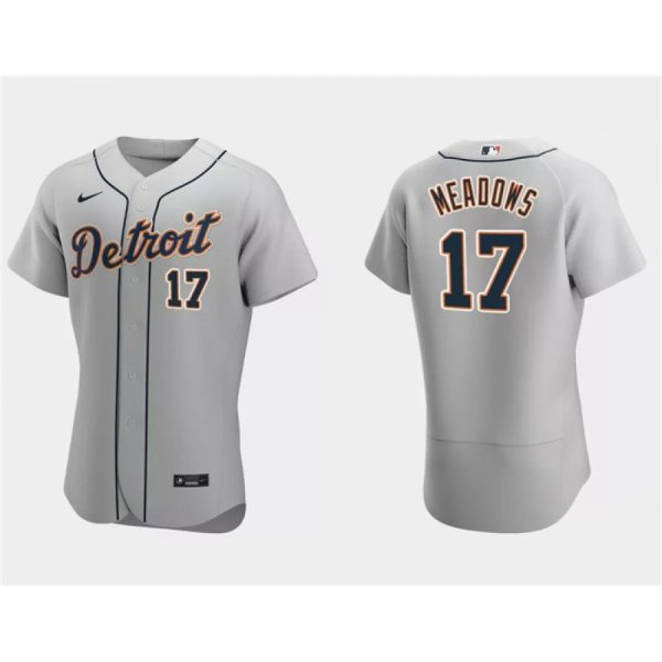 Men's Detroit Tigers #17 Austin Meadows Grey Flex Base Stitched Jersey
