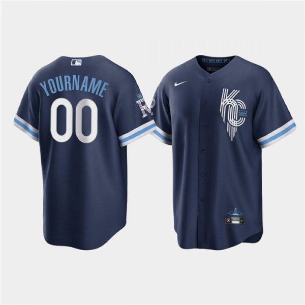 Men's Kansas City Royals ACTIVE Player Custom 2022 Navy City Connect Cool Base Stitched Jersey