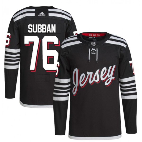 Men's New Jersey Devils #76 P.K. Subban 2021/22 Black Stitched Jersey