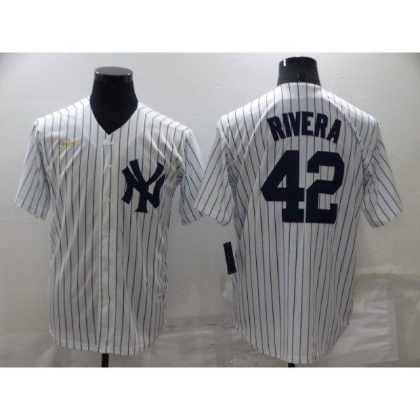 Men's New York Yankees  #42 Mariano Rivera White Cool Base Stitched Baseball Jersey