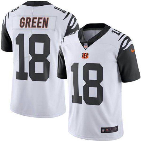Men's  Bengals #18 A.J. Green White Limited Rush Stitched NFL Jersey