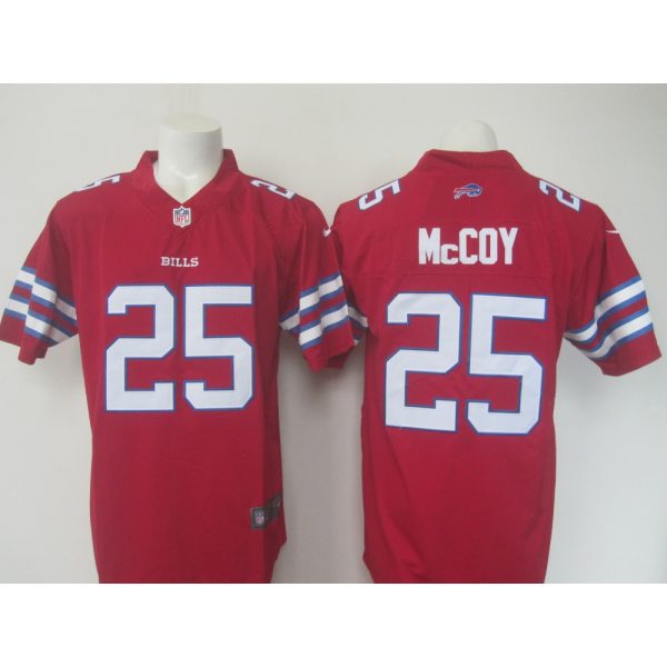 Men's  Bills #25 LeSean McCoy Red Limited Rush Stitched NFL Jersey