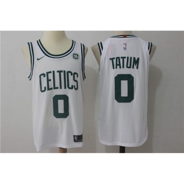 Men's  Boston Celtics #0 Jayson Tatum White Stitched NBA Jersey