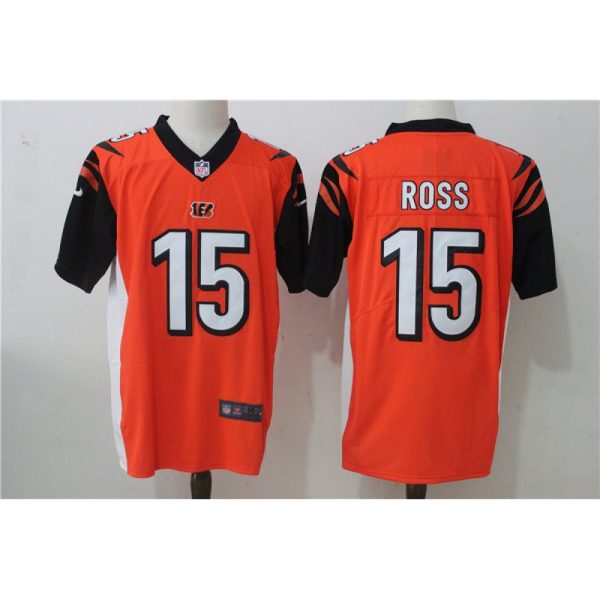 Men's  Cincinnati Bengals #15 John Ross Orange Stitched NFL Vapor Untouchable Limited Jersey