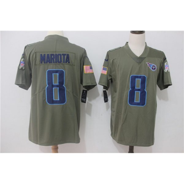 Men's  Tennessee Titans #8 Marcus Mariota Olive Salute To Service Limited Stitched NFL Jersey