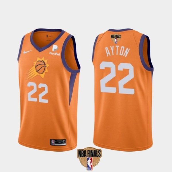 Men's Phoenix Suns #22 Deandre Ayton 2021 Orange Statement Finals Basketball Swingman Stitched  Jersey