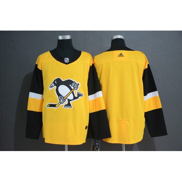 Men's Pittsburgh Penguins Gold Stitched NHL Jersey