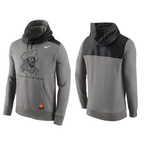 Men's Pittsburgh Pirates  Gray Cooperstown Collection Hybrid Pullover Hoodie