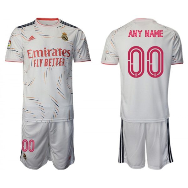 Men's Real Madrid Custom 2021/22 White Home Soccer Jersey Suit