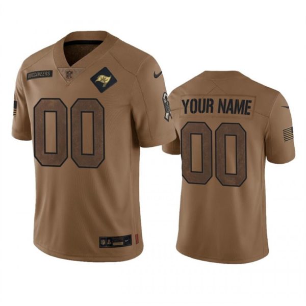 Men's Tampa Bay Buccaneers Active Player Custom  2023 Brown Salute To Service Limited Stitched Jersey