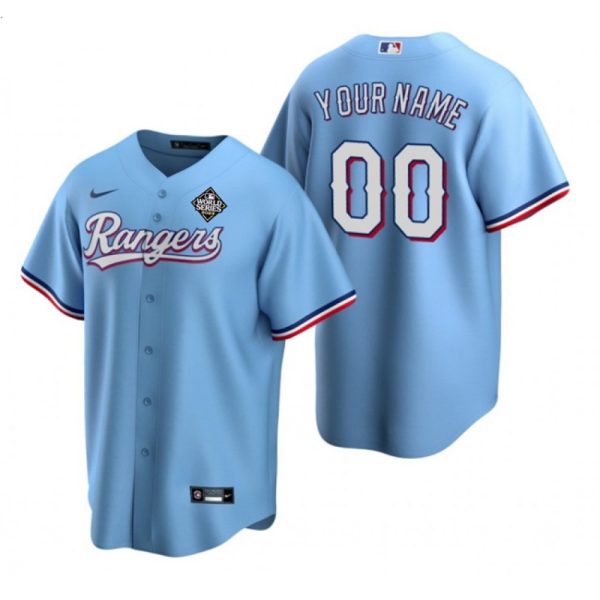 Men's Texas Rangers ACTIVE Player Custom Blue 2023 World Series Stitched Baseball  Jersey