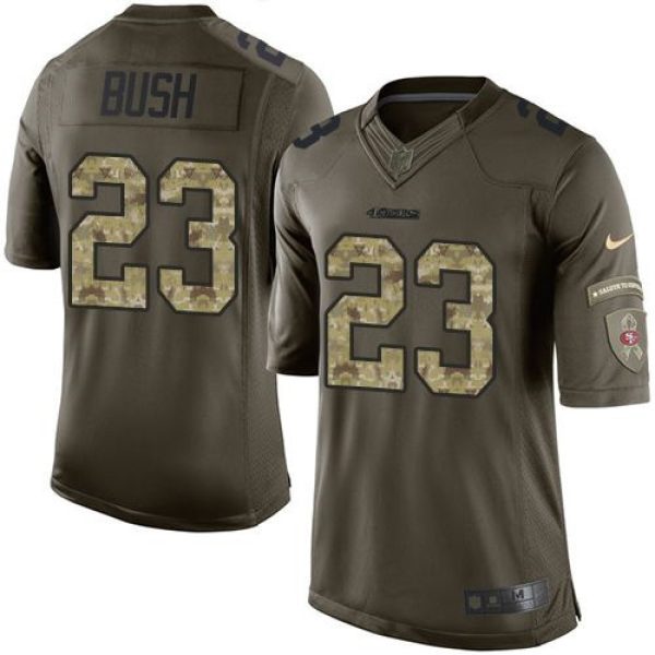 49ers #23 Reggie Bush Green Youth Stitched NFL Limited Salute to Service Jersey