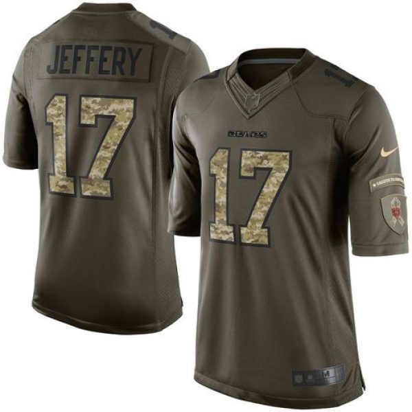 Bears #17 Alshon Jeffery Green Youth Stitched NFL Limited Salute to Service Jersey