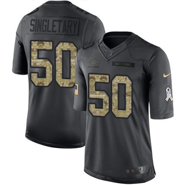 Bears #50 Mike Singletary Black Men's Stitched NFL Limited 2016 Salute to Service Jersey