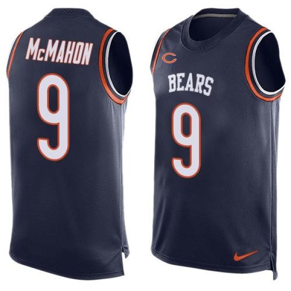 Bears #9 Jim McMahon Navy Blue Team Color Men's Stitched NFL Limited Tank Top Jersey