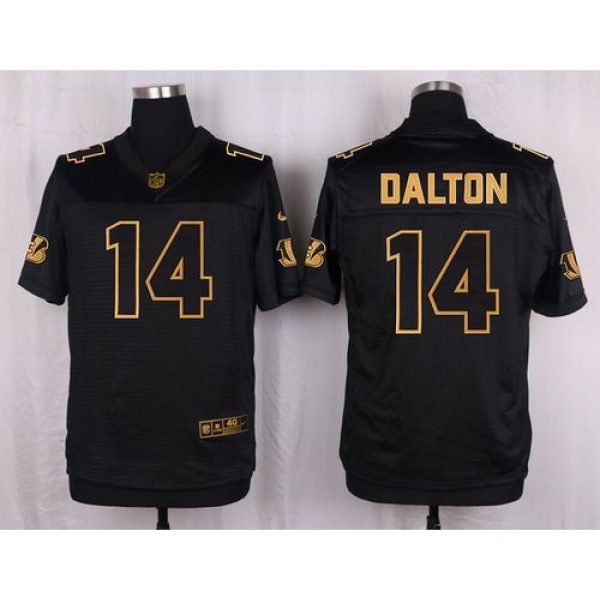 Bengals #14 Andy Dalton Black Men's Stitched NFL Elite Pro Line Gold Collection Jersey