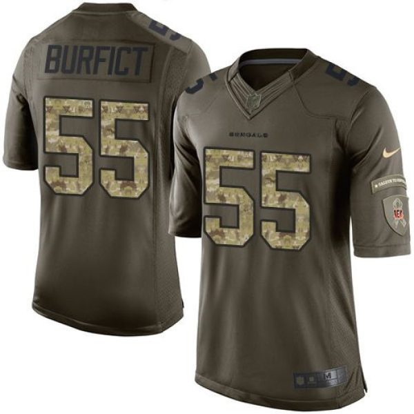 Bengals #55 Vontaze Burfict Green Youth Stitched NFL Limited Salute to Service Jersey