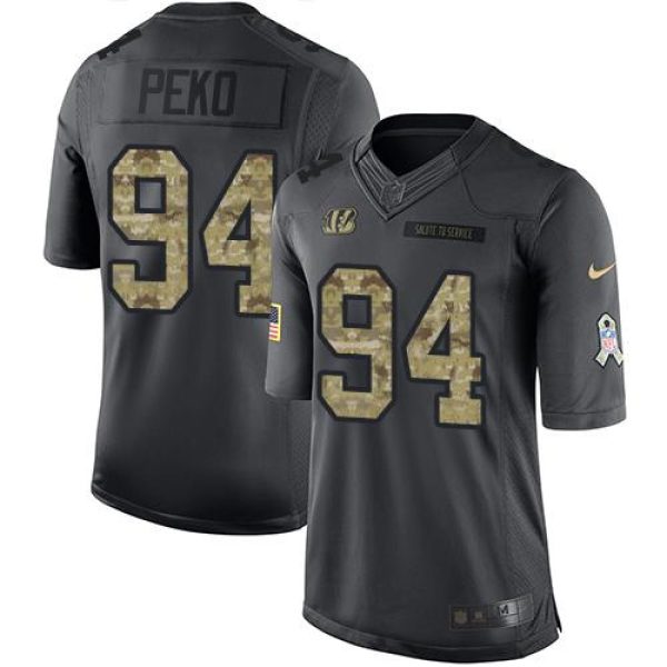 Bengals #94 Domata Peko Black Men's Stitched NFL Limited 2016 Salute to Service Jersey