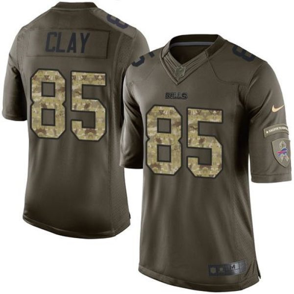 Bills #85 Charles Clay Green Youth Stitched NFL Limited Salute to Service Jersey