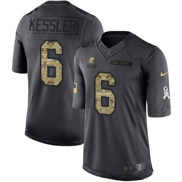 Browns #6 Cody Kessler Black Youth Stitched NFL Limited 2016 Salute to Service Jersey