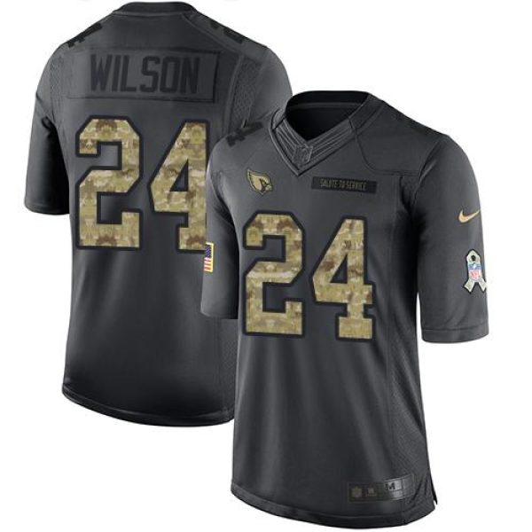 Cardinals #24 Adrian Wilson Black Men's Stitched NFL Limited 2016 Salute to Service Jersey