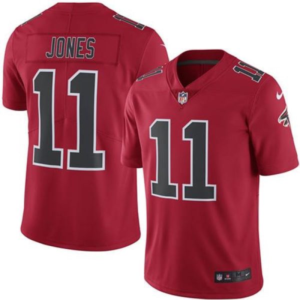 Falcons #11 Julio Jones Red Youth Stitched NFL Limited Rush Jersey