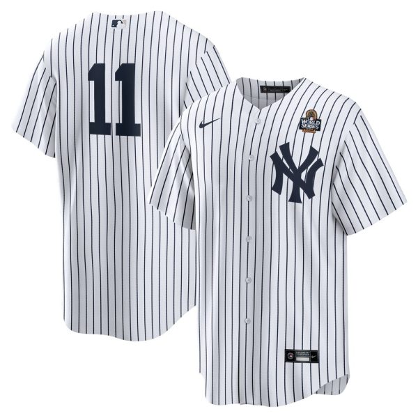 Men's New York Yankees #11 Anthony Volpe  White 2024 World Series Home Replica Player Jersey