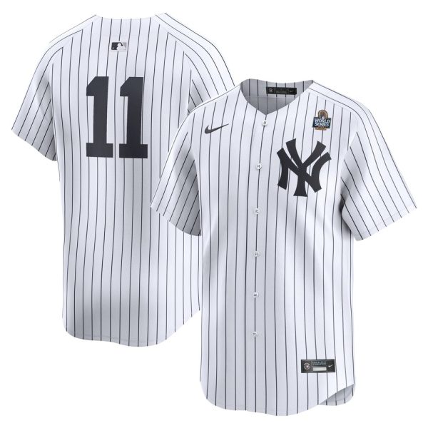 Men's New York Yankees #11 Anthony Volpe  White 2024 World Series Home Limited Player Jersey