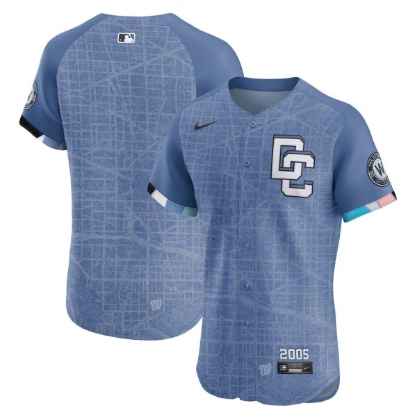 Men's Washington Nationals Nike Blue 2025 City Connect Elite Jersey